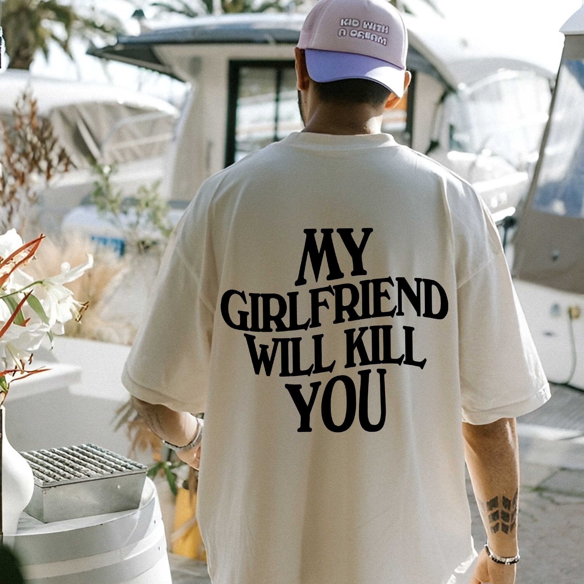 My Girlfriend Will Kill You Shirt, Relationship Shirt, I Love My Girlfriend, Gift For Boyfriend, Couple Shirt For Valentines Day, Couple T-Shirt, Short Sleeve Tee Shirt, Mr And Mrs Gifts